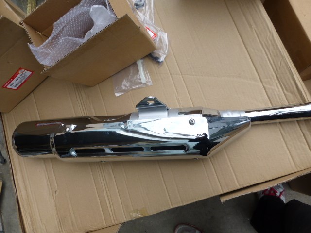 建设js125-28沐风 消声器(排气管)摩配摩托车配件原装正品