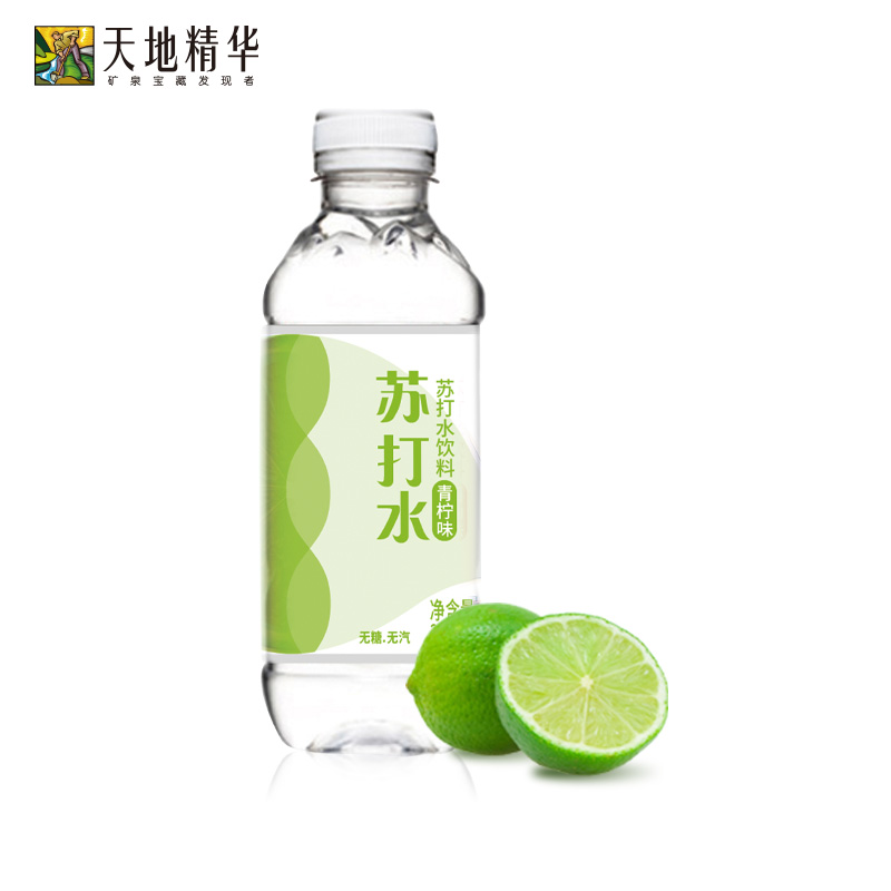 天地精華青檸檬味蘇打水350ml*15瓶飲料整箱無糖無汽水弱鹼性