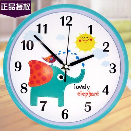 【天天特价】超静音挂钟时尚卡通儿童卧室客厅创意挂表石英时钟表