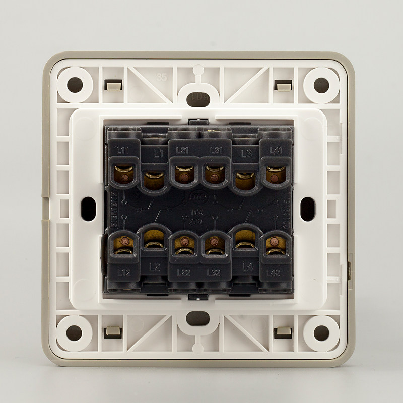 西门子开关插座 远景金棕 四开双控开关面板四联双控四位双控