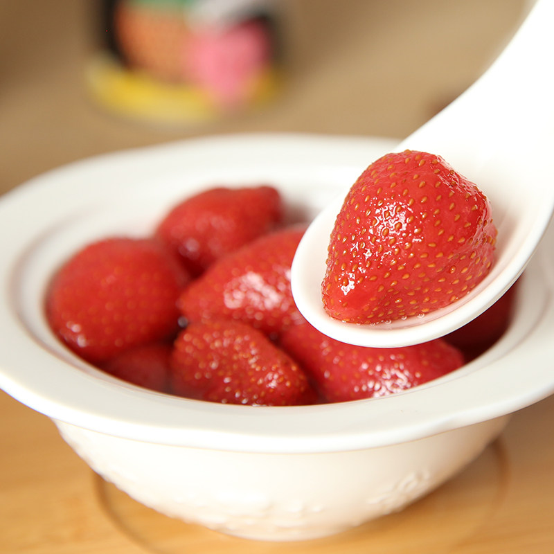 林家铺子 糖水草莓罐头新鲜水果罐头即食休闲零食360g*6罐