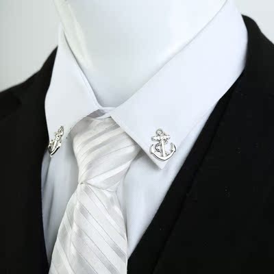 个性海军风船锚胸针胸花别针镶钻船舵领针扣插针衬衫衣领夹男配饰