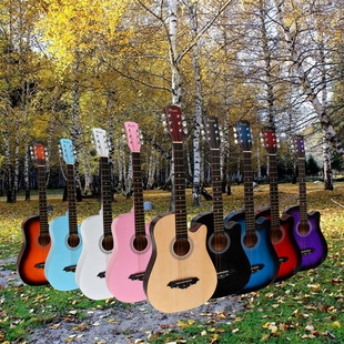 初学者 38寸民谣吉他 新手学生吉他 初学者练习吉他 全国包邮 杰丽斯