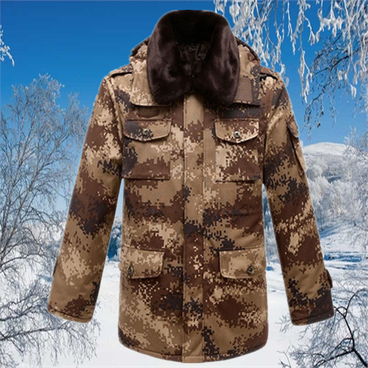 冬装中青年男士加厚迷彩棉衣加肥加大棉袄工装军旅劳保棉服促销