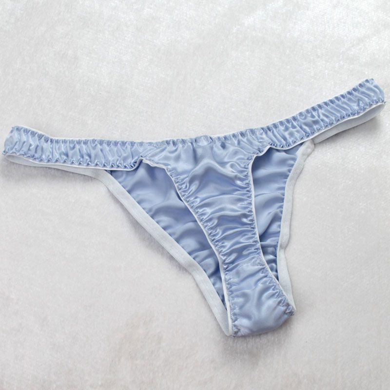舒适丁字裤 100%桑蚕丝男女通用 低腰性感真丝丁字t裤 保健抗菌