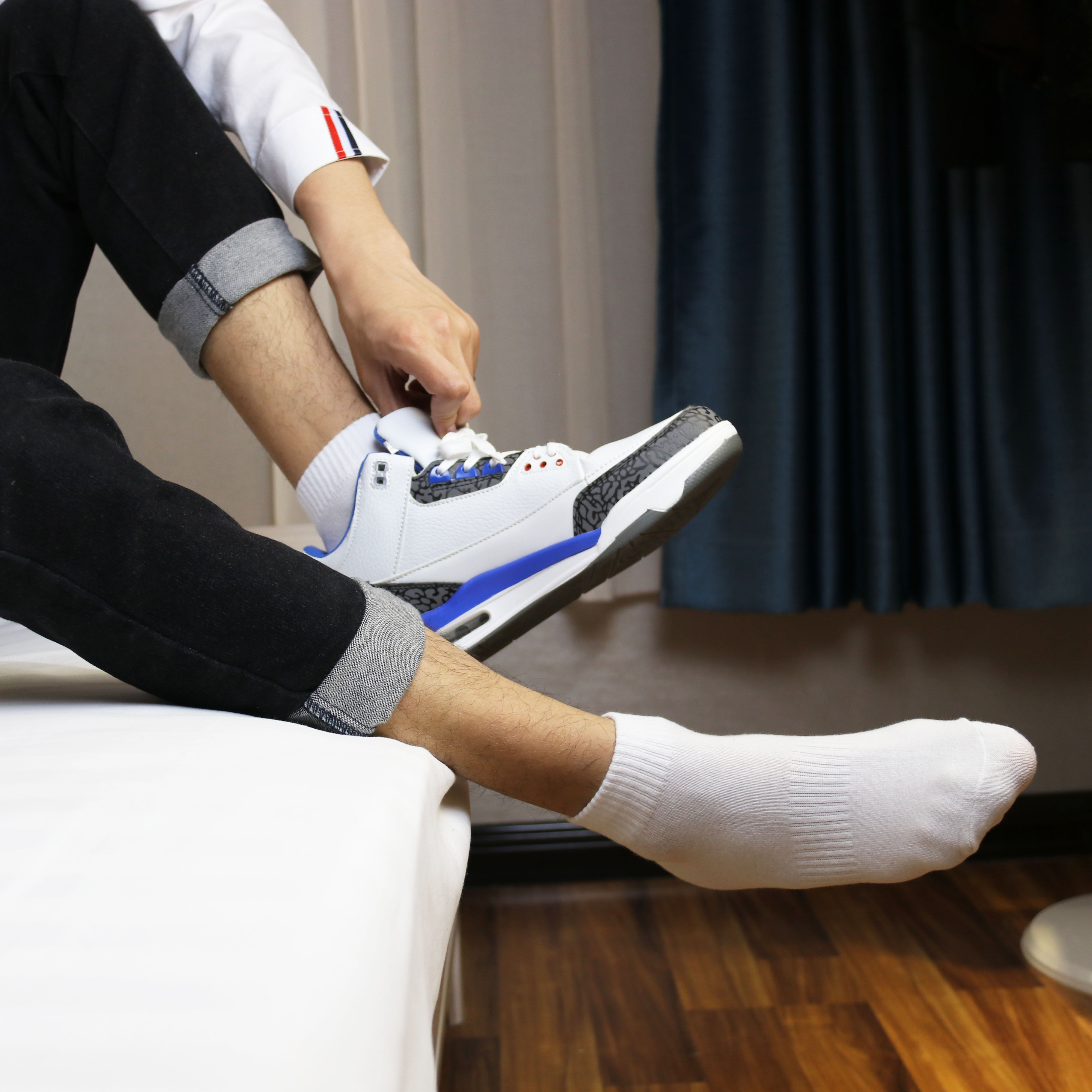 男士夏季短袜薄款防臭百搭浅口运动船袜中短筒束腰纯棉全棉袜子男