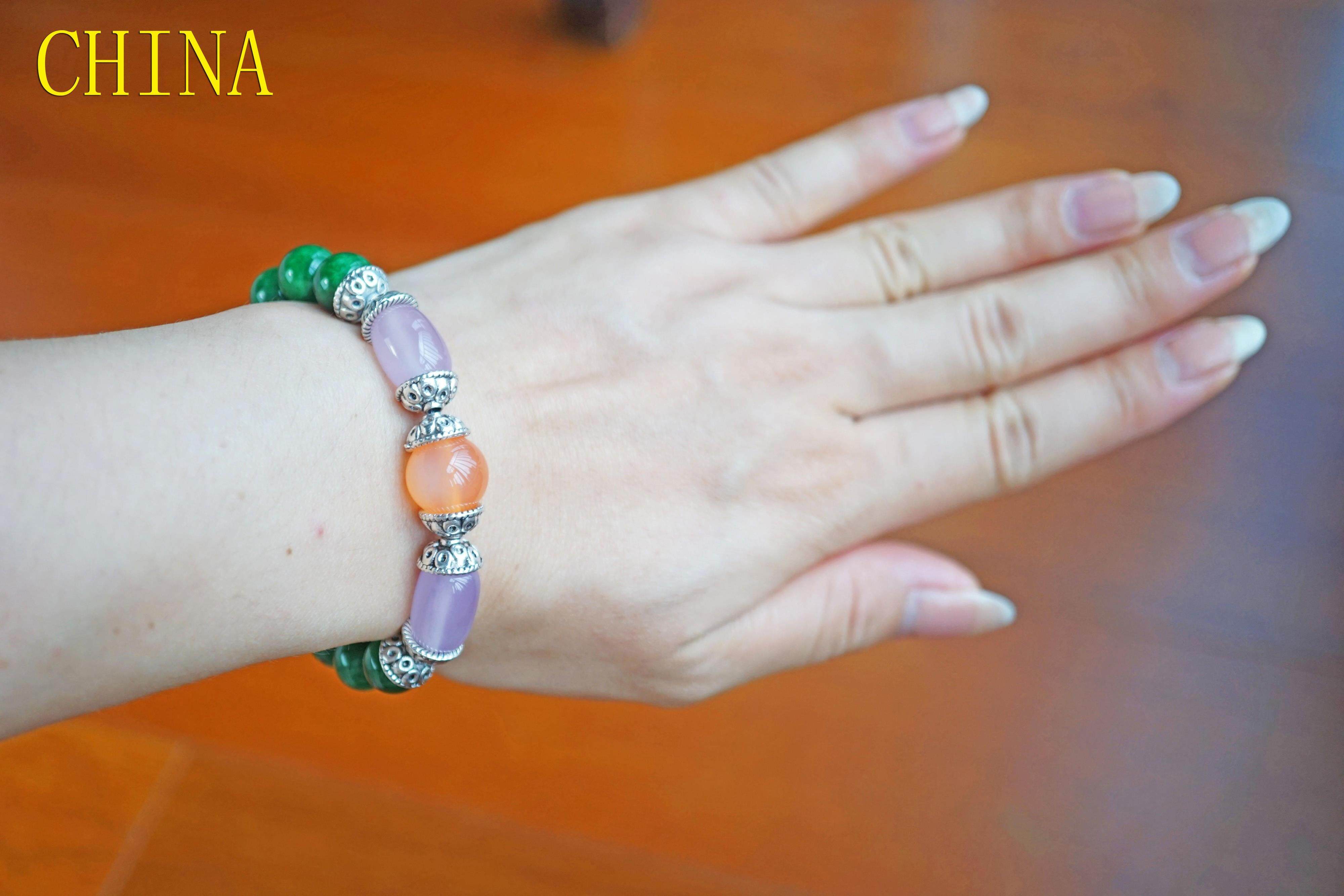 手链奇石手串水晶多层蛇形的幸运驱邪皇冠四叶草生日礼物节日夸张