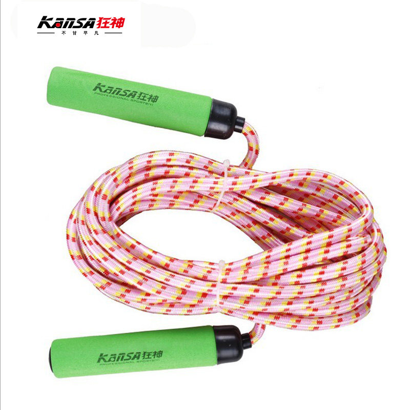 正品/狂神ks0319群体泡棉手柄跳绳 6米团体跳绳 集体 加粗大长绳