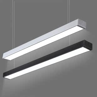 办公室吊灯led长条灯吊线灯现代简约会议室日光灯长方形铝材灯具