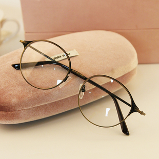 复古圆框高品质精致细边金属简约百搭平光眼镜框y9785