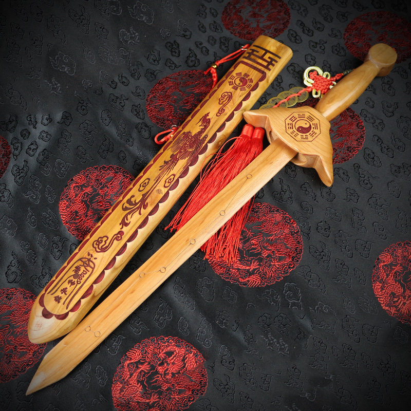 开光朱砂57厘米龙凤七星桃木剑 镇宅辟邪旺财斩烂桃花 商务礼品
