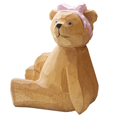 茵曼home 欧美儿童玩具/手工雕刻做旧实木椴木木雕摆件新年礼物