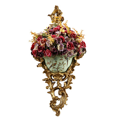 欧式壁挂创意壁饰花瓶墙上挂壁树脂挂饰家装饰品复古家居墙壁挂件