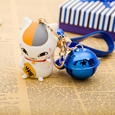 二次元动漫周边夏目友人帐钥匙扣猫老师斑挂件娘口三三铃铛风铃萌