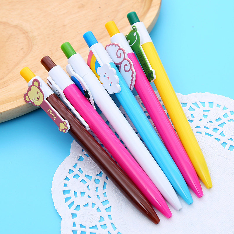 彩虹笔儿童创意可爱卡通笔七彩虹笔自动圆珠笔学生文具学习用品