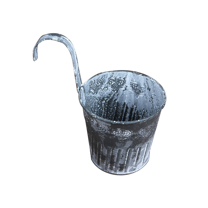 阳台铁皮挂桶花桶 复古栏杆小吊桶铁皮桶 壁挂式多肉种植铁桶花盆