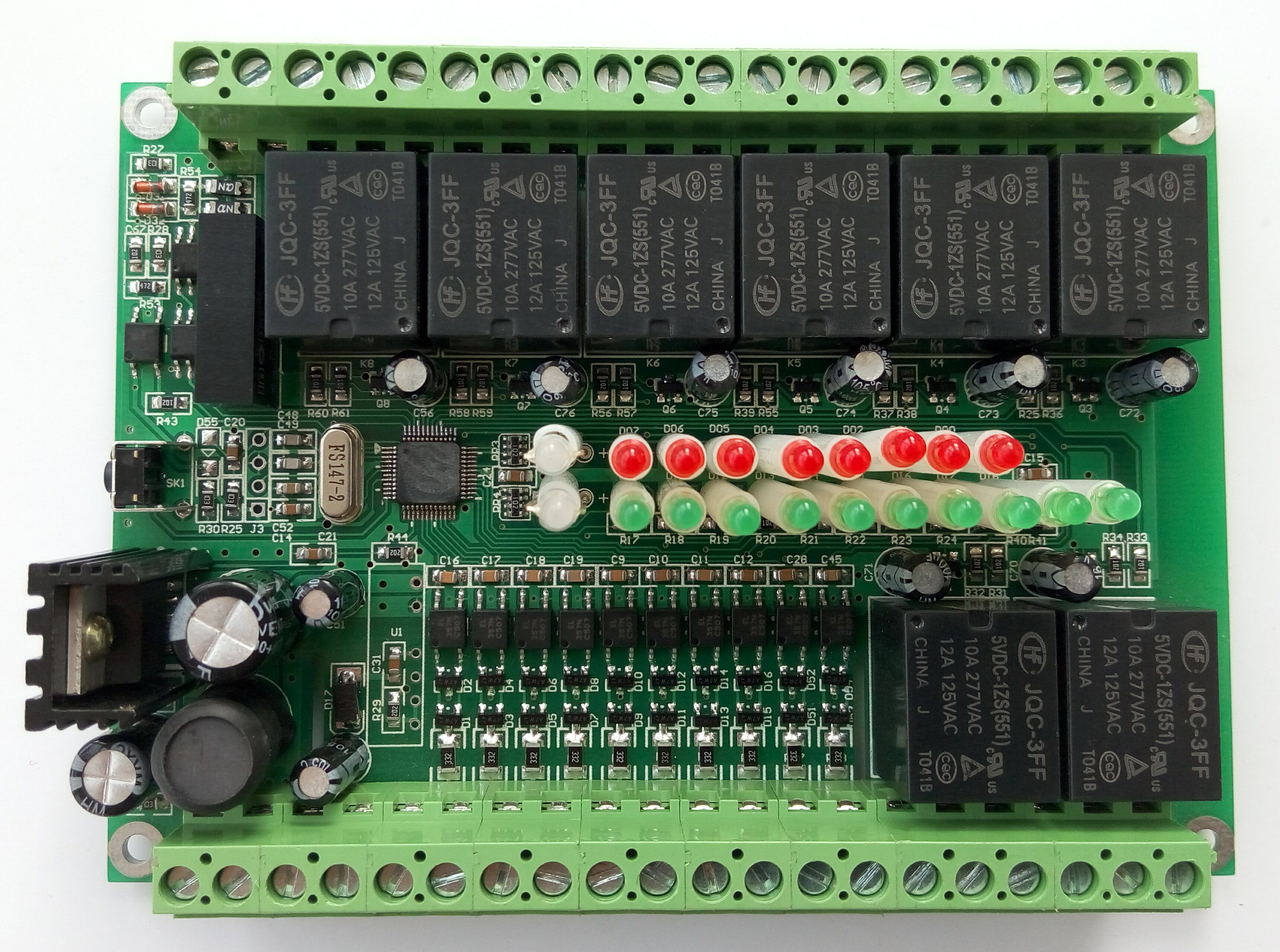 开关量输入输出 10路开入8路继电器输出模块rs485 modbus-rtu通讯