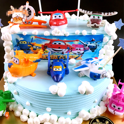 超级飞侠乐迪小爱卡通飞机儿童节生日蛋糕动物奶油送货上门