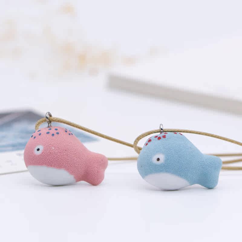 手工原创陶瓷首饰小鱼兔子毛衣项链夏天简单小清新情侣小饰品礼物