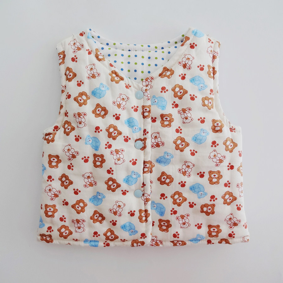 两件包邮宝宝手工马甲婴幼儿纯棉花背心坎肩男女儿童秋冬棉马甲衣