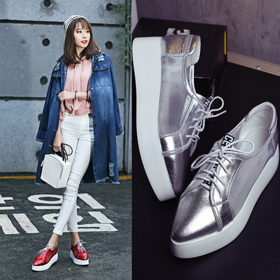 奥古斯都澳伦漫步佳人女鞋2016新款春季派中派圣帝罗阑休闲单鞋hm