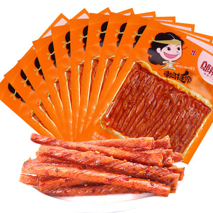 一袋包邮50包湖南特产人参棒麻辣条 22克麻辣条休闲零食麻辣 特价_不
