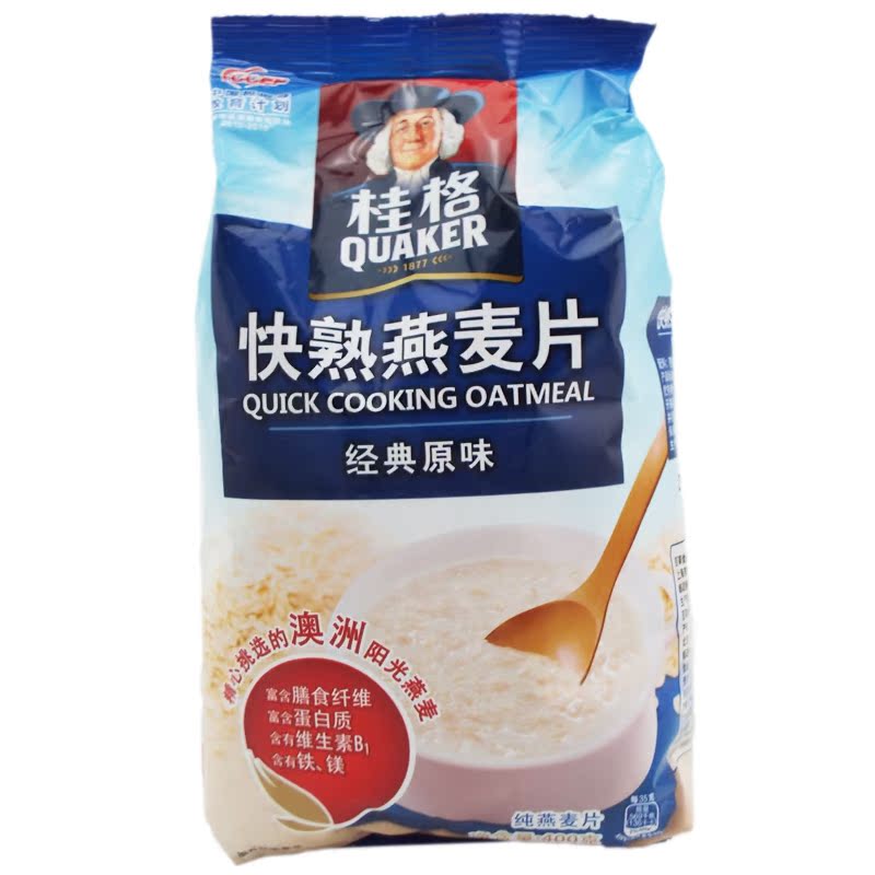 【天猫超市】桂格快熟燕麦片冲饮麦片原味400g新老包装交替中