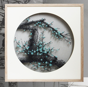 大头针 纯手工制作 新中式大头针梅花实物装饰画客厅沙发背景玄关