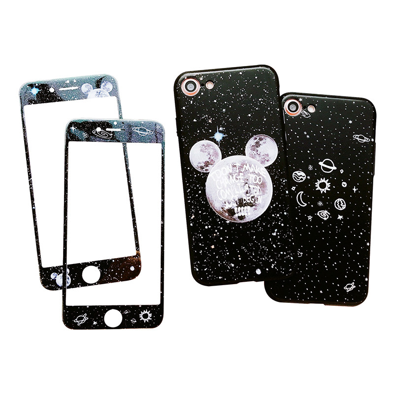 情侣iphone7/6s手机壳苹果7plus全屏钢化玻璃膜6s软膜6plus保护套