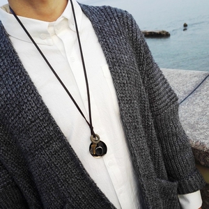 创意礼物项链潮人男士简约个性毛衣链情侣吊坠韩国百搭长款配饰品