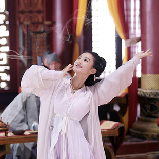 花千骨白浅同款古装襦裙赵丽颖长裙女童公主拖尾仙女白汉服演出服