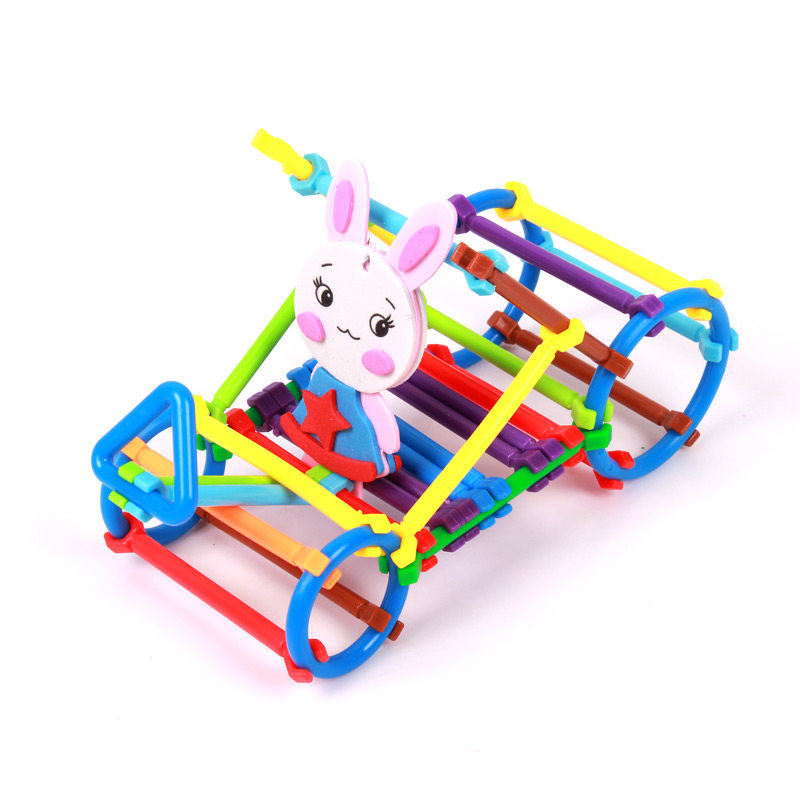 聪明棒积木 塑料拼插积木儿童益智力拼装男孩女孩玩具3-5-6周岁