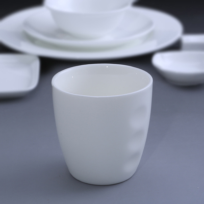 饭店餐厅茶馆摆台酒店专用茶杯 纯白色陶瓷口杯小茶水杯杯子