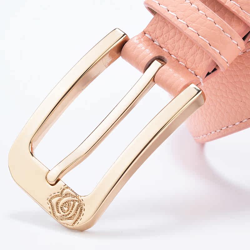 新品 头层牛皮甜美风女士皮带细款腰带女韩版时尚百搭窄女生腰带