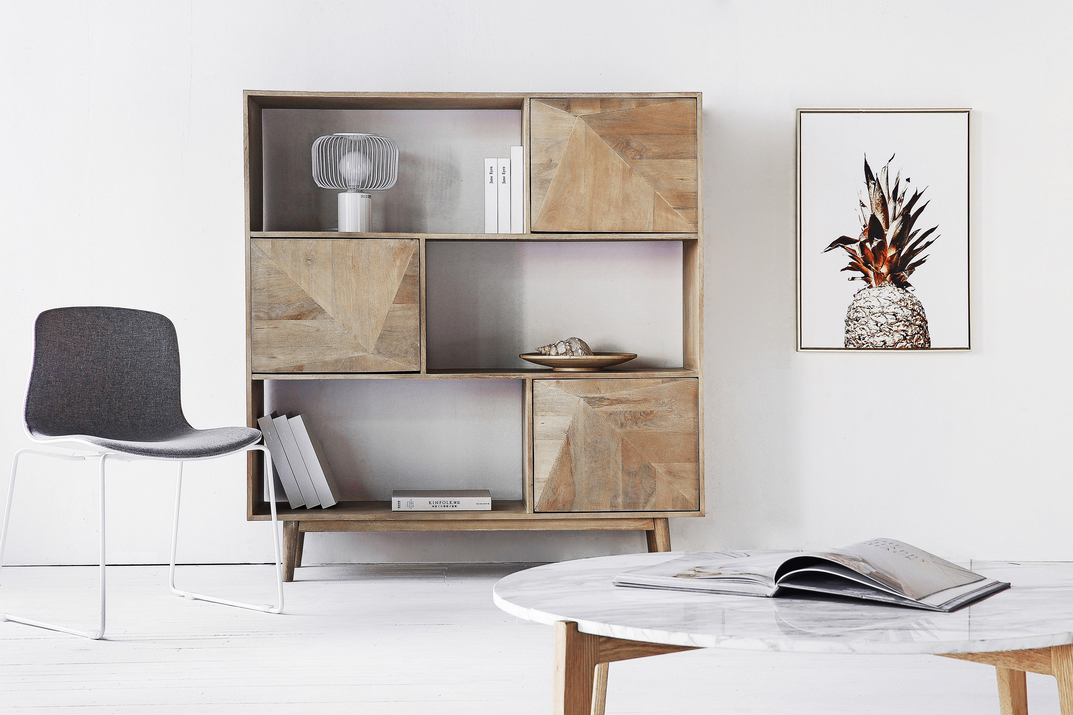 涵客家居丨法国设计 印度进口 创意家居 osaka 系列 北欧简约书柜