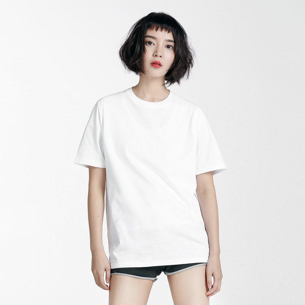 prodbldg夏季新款黑白灰纯色棉原创t恤bf男女短袖宽松百搭打底衫