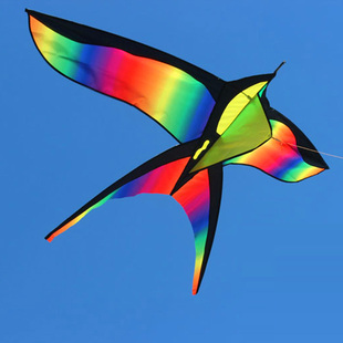 潍坊彩虹鸟风筝 七彩燕子风筝格子布 七彩鸟风筝 做工精致 好飞