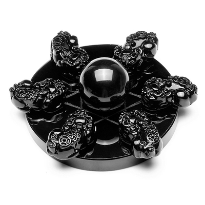 开光天然黑曜石貔貅七星阵摆件 黑曜石葫芦摆件 招财镇宅防小人