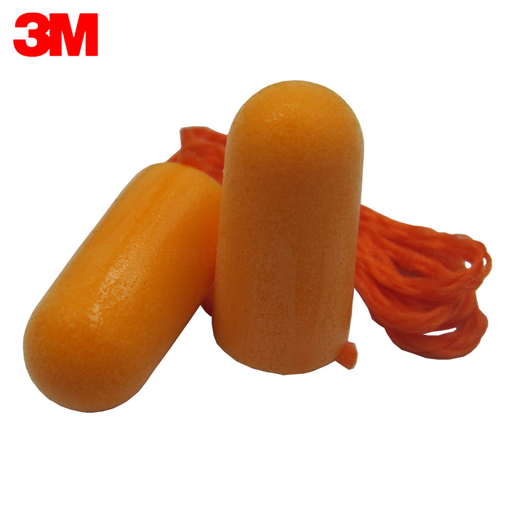 3m1110 睡觉静音降噪消音睡眠工作学习防呼噜 带线隔音耳塞 100付