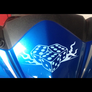 贴纸 爱摩士电动摩托贴纸贴画 电摩车反光贴 痛车死飞 666豹子 骰子