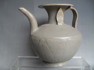 越窑 青白瓷 莲瓣纹 蕉叶执壶 古玩 老瓷器 包老年份自断