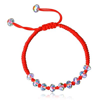 [卖家促销] 日韩 合采首饰 水晶红绳手链 女士 民族风 本命年饰品 送