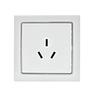 abb开关插座面板德宁系列白色二三极插座错位五孔10只装套餐套装