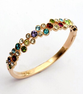 丽晶品牌首饰 满天星七彩水晶彩钻手镯手环女 波西米亚时尚