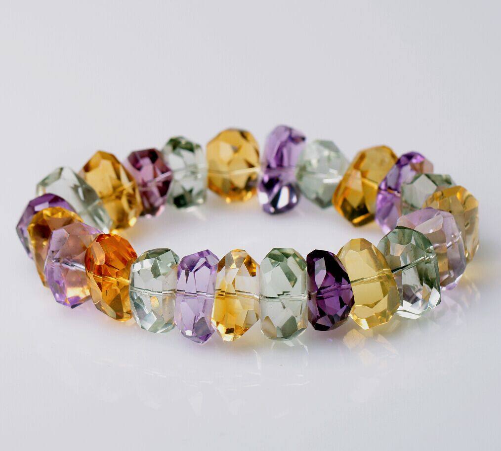 天然水滴手链礼物多切面 黄水晶女天然水晶/半宝石璠龙民族风现货