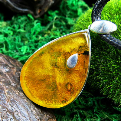 波兰波罗的海纯天然琥珀项链 风景珀 吊坠 手链 首饰 装饰 收藏