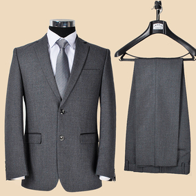 中老年西装套装羊毛中年男士西服商务宴会爸爸装成熟男装外套西裤