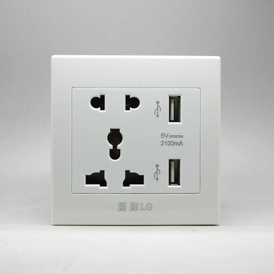 墙壁开关插座面板 usb接口带插座手机充电插座五孔插座带双口usb