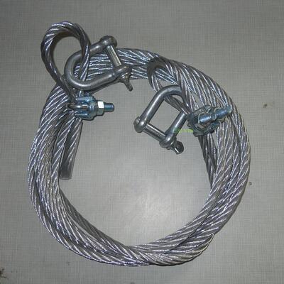 包邮汽车卸扣钢丝拖车绳5米*8mm5-7吨5米*10mm 10吨牵引绳拉车绳