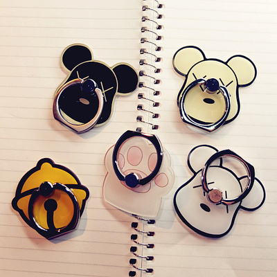 情侣韩国指环支架iring卡通q版 小米三星苹果iphone6手机防盗扣潮